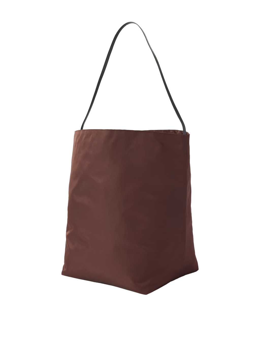 Bucket Leather-Trimmed Shell Tote