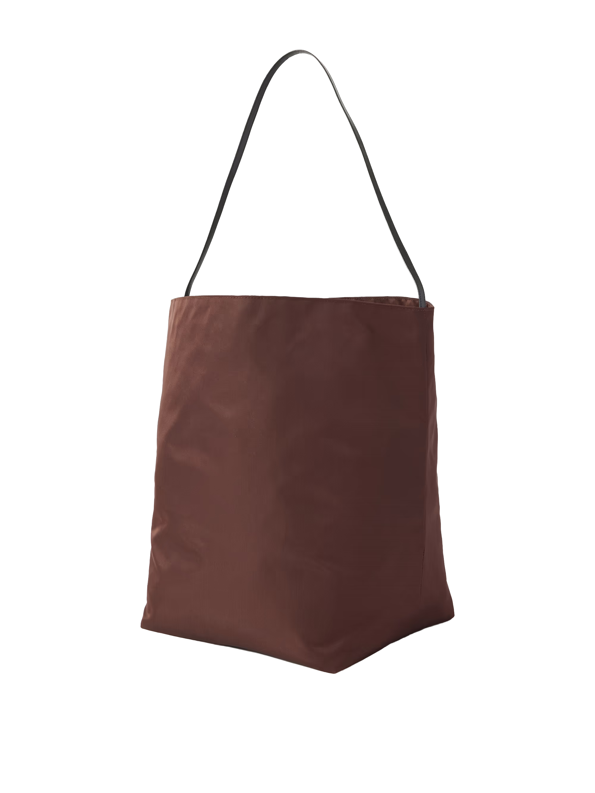 Bucket Leather-Trimmed Shell Tote