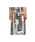 Metallic apron with lace applique