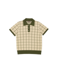 Windowpane Check Polo Shirt