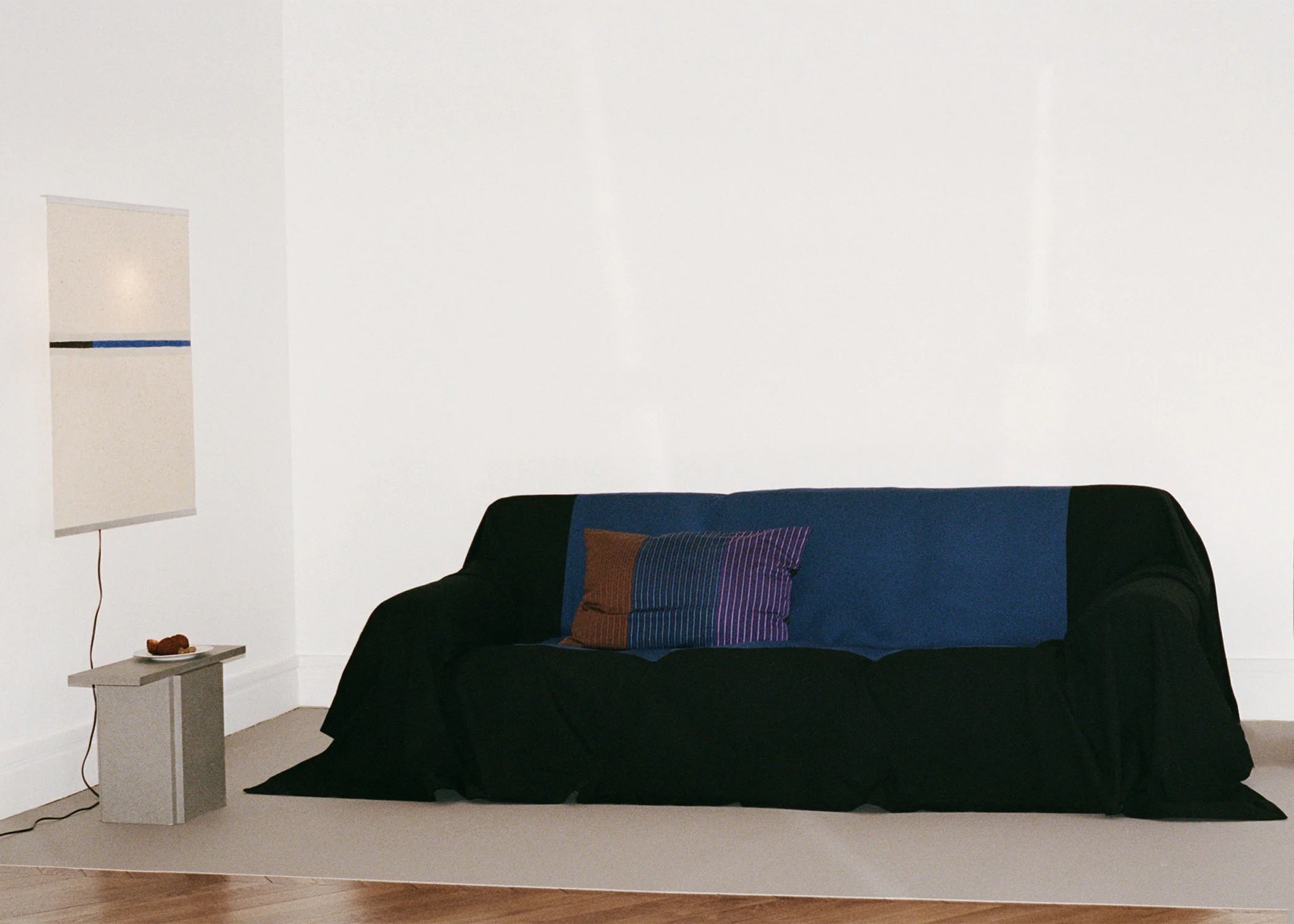 Sofa Cover - Black and Blue