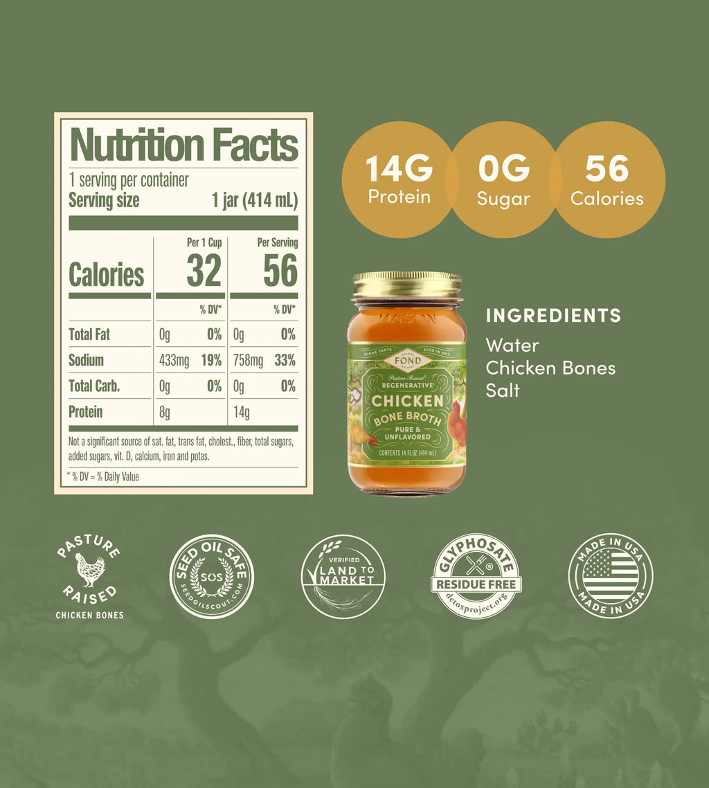 Chicken Bone Broth - Pure & Unflavored