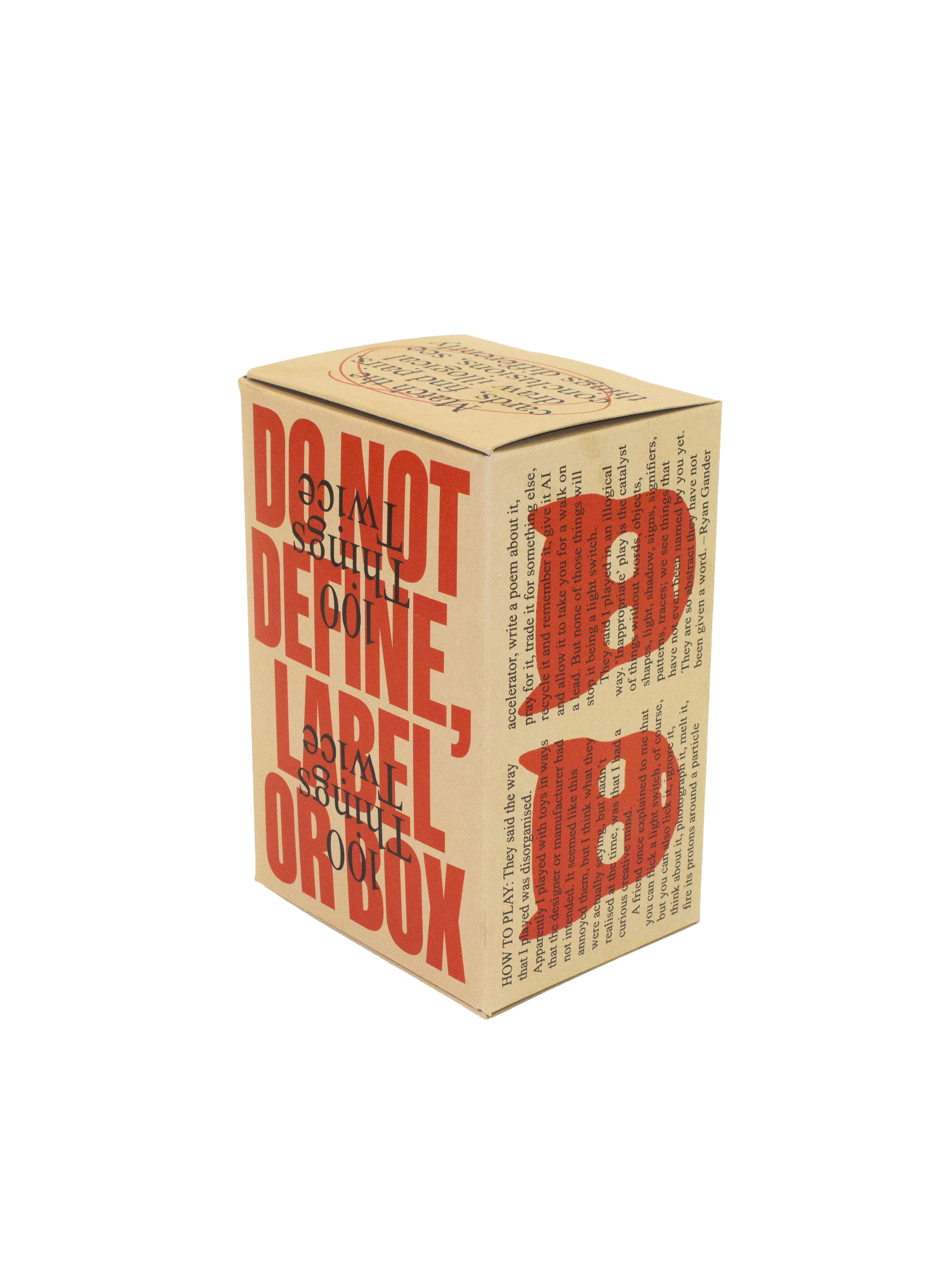 “Do Not Define, Label or Box (100 Things Twice)” Card Set