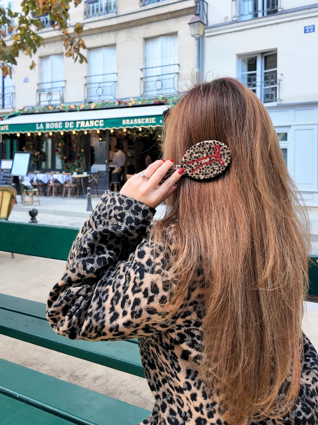 Hand-painted Leopard Bow Handbag Hero Brush