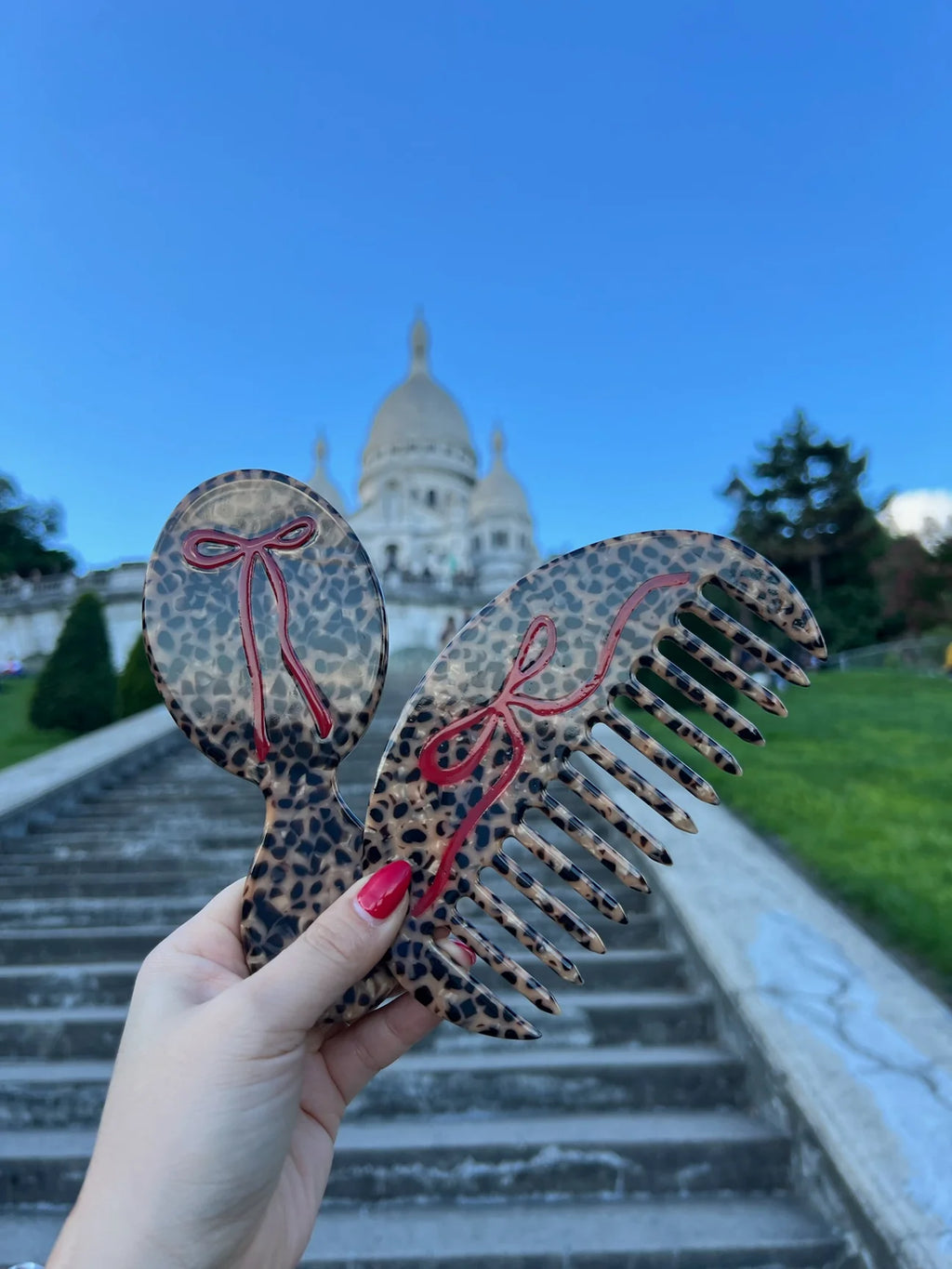 Hand-painted Leopard Bow Handbag Hero Brush