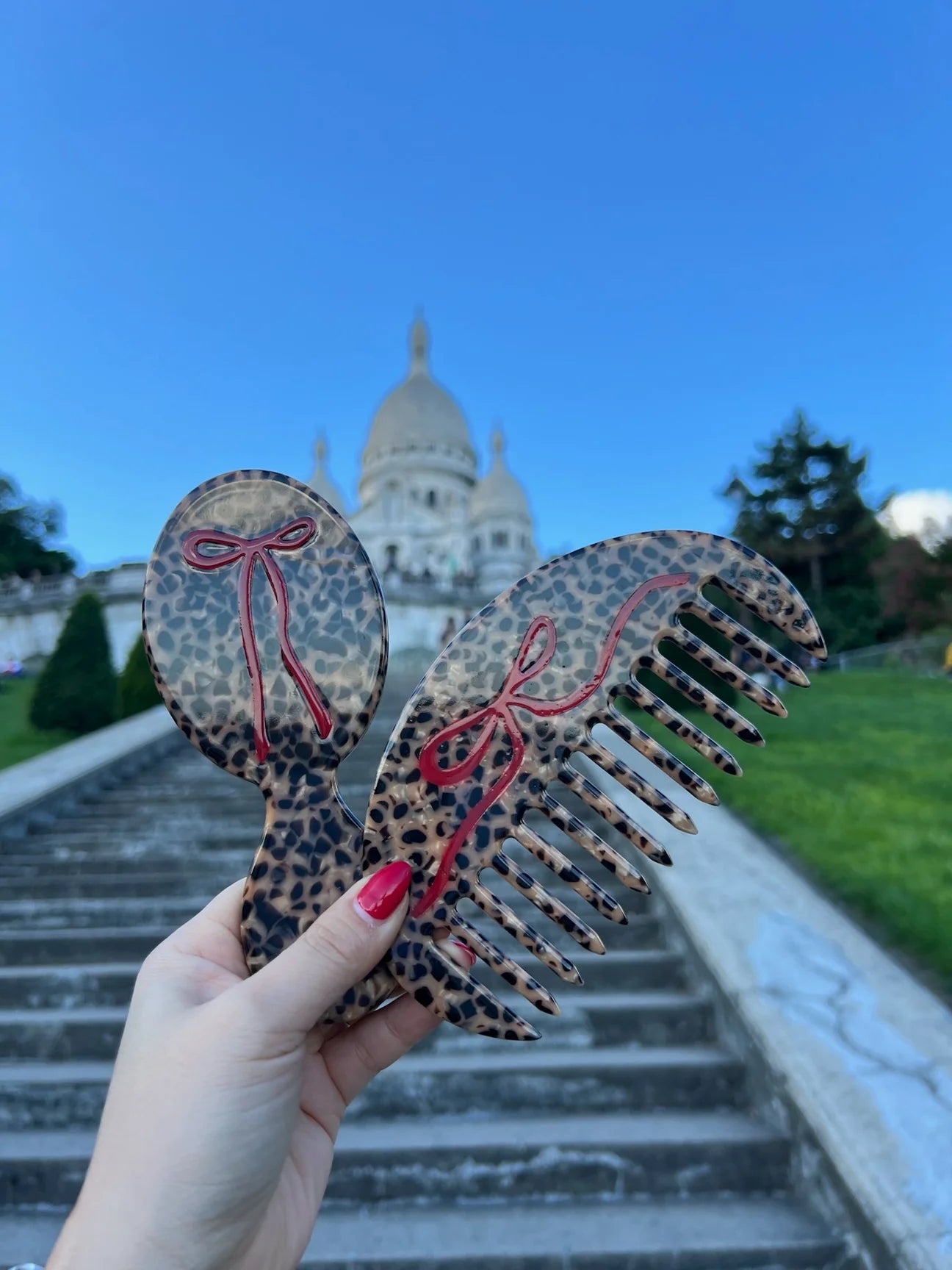 Hand-painted Leopard Bow Handbag Hero Brush