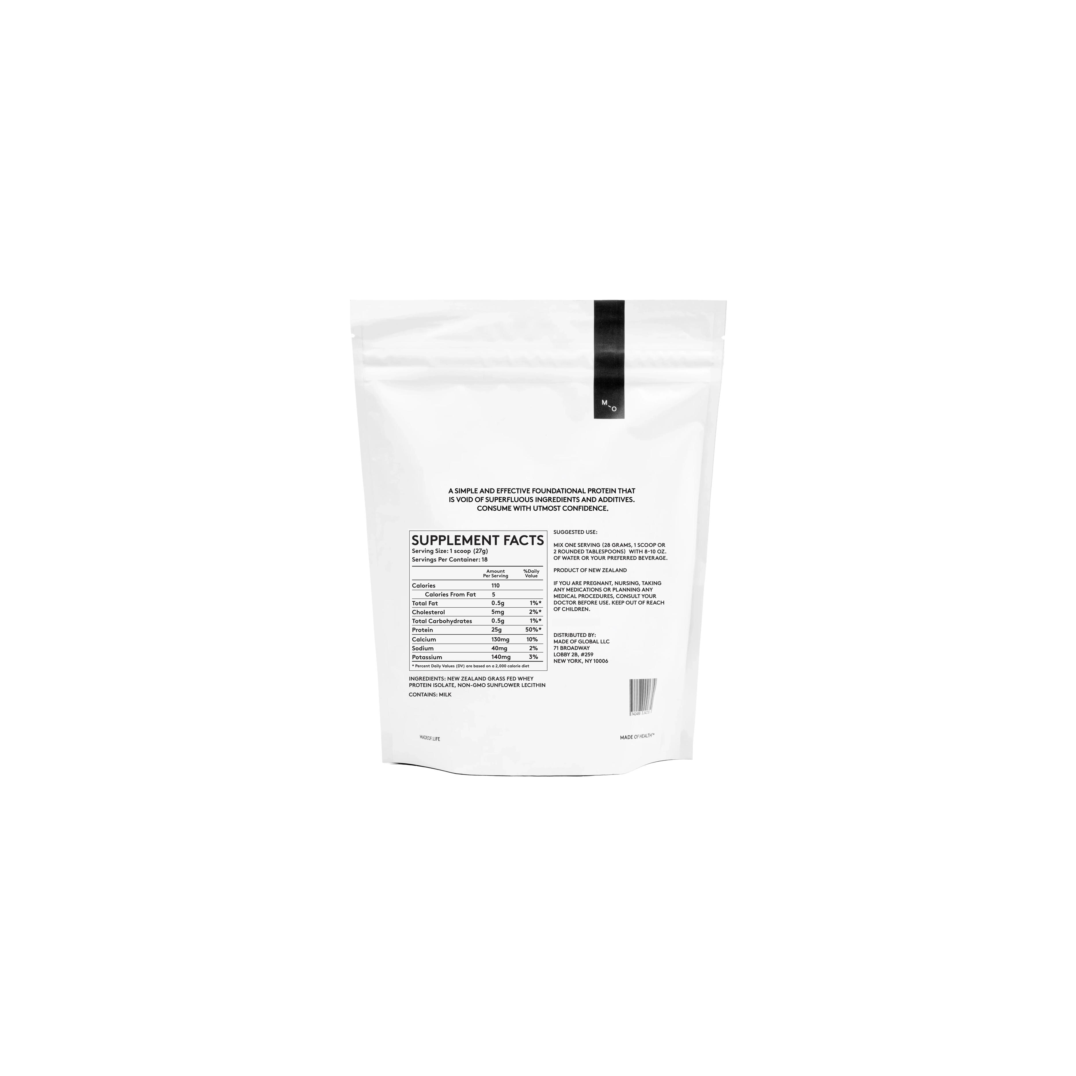 Unflavored Whey Protein Isolate